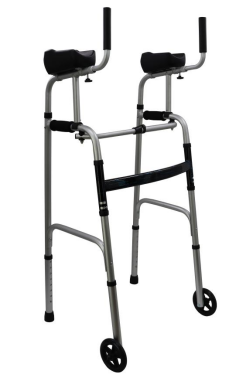 Single snap folding aluminum forearm support two wheel walker model: YM-C04