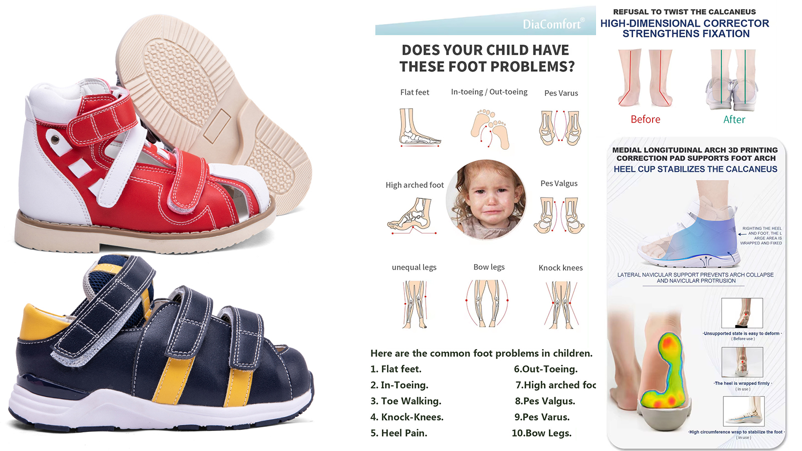 Children's Flat Foot Orthopedic Shoes